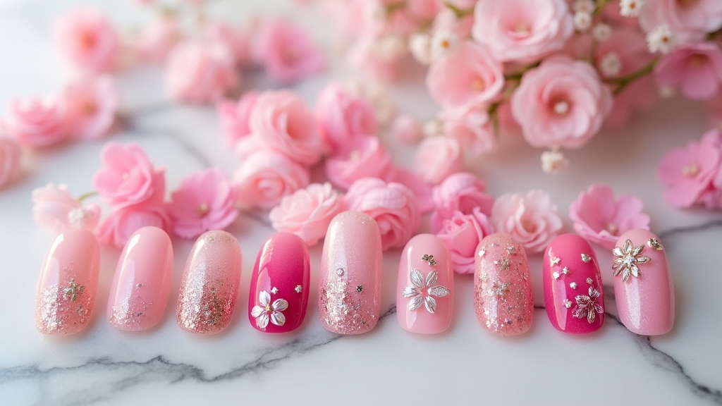 stylish pink nail designs